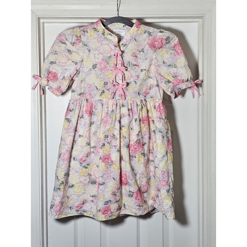 Shop The Mint Girls Dress Size 10/12 Audrey Floral Pink Bows Lined